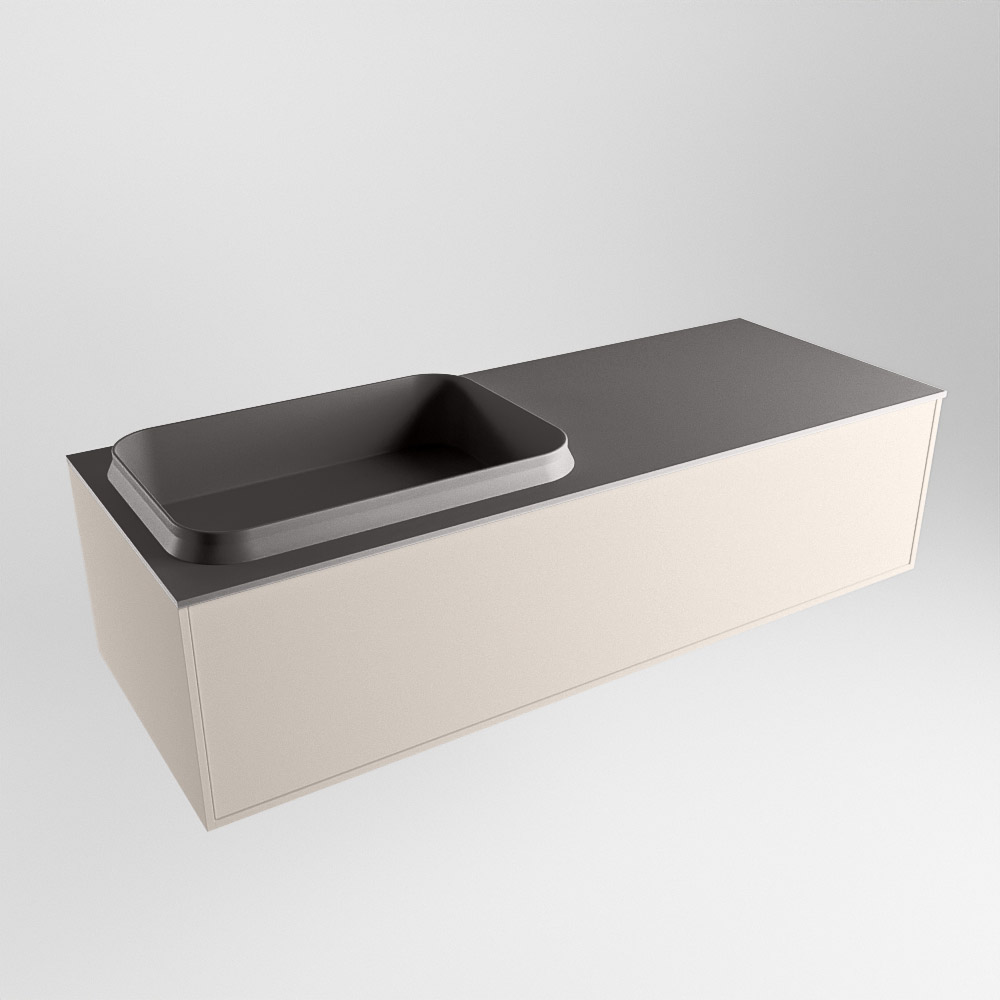 MONDIAZ ERIN 120cm mueble de baño color Linen 1 cajón. Lavabo RIDGE Izquierda 1 orificio color Dark Grey. 4 MONDIAZ ERIN 120cm mueble de baño color Linen 1 cajón. Lavabo RIDGE Izquierda 1 orificio color Dark Grey. - Imagen 4