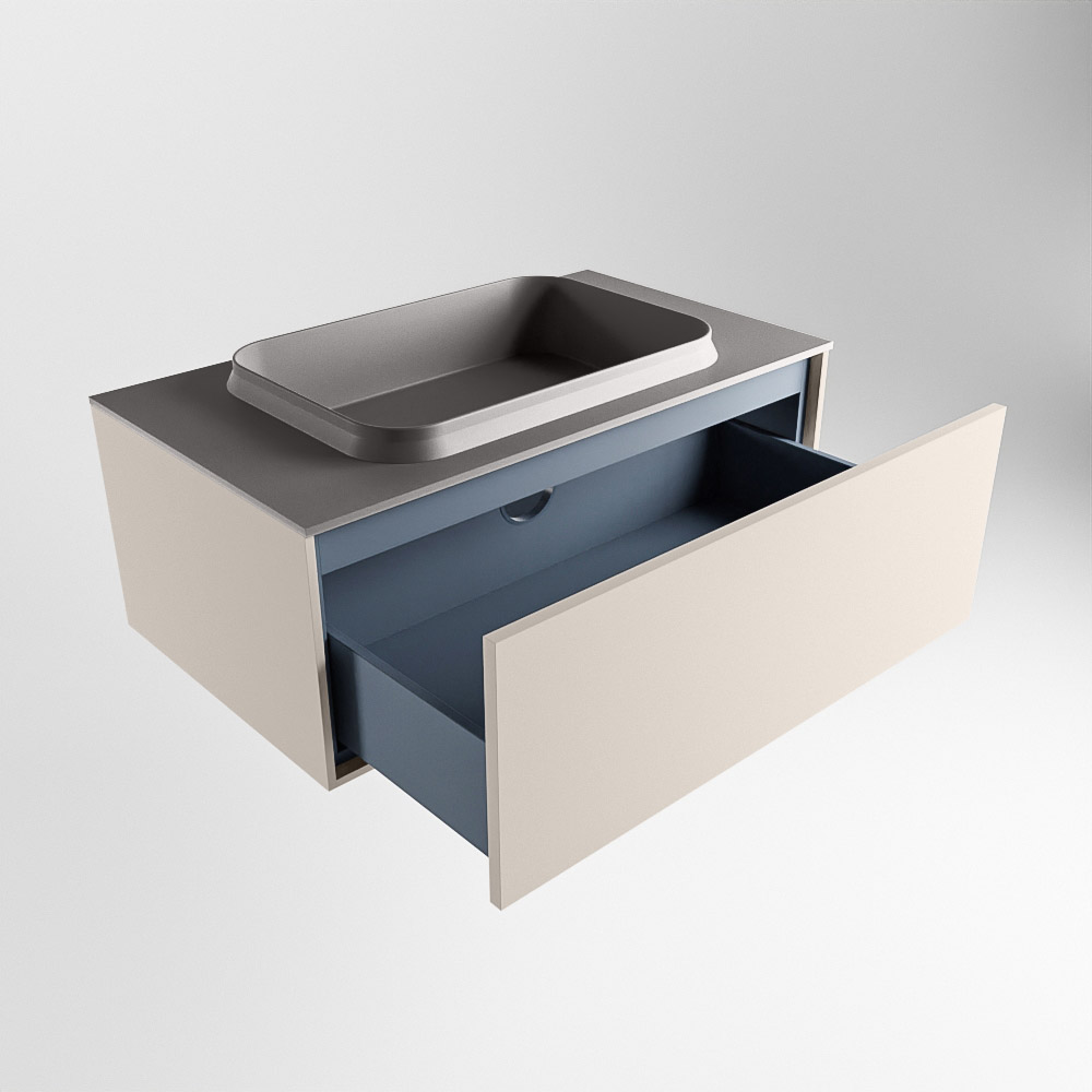 MONDIAZ ERIN 80cm mueble de baño color Linen 1 cajón. Lavabo RIDGE Centro 1 orificio color Dark Grey. 6 MONDIAZ ERIN 80cm mueble de baño color Linen 1 cajón. Lavabo RIDGE Centro 1 orificio color Dark Grey. - Imagen 6