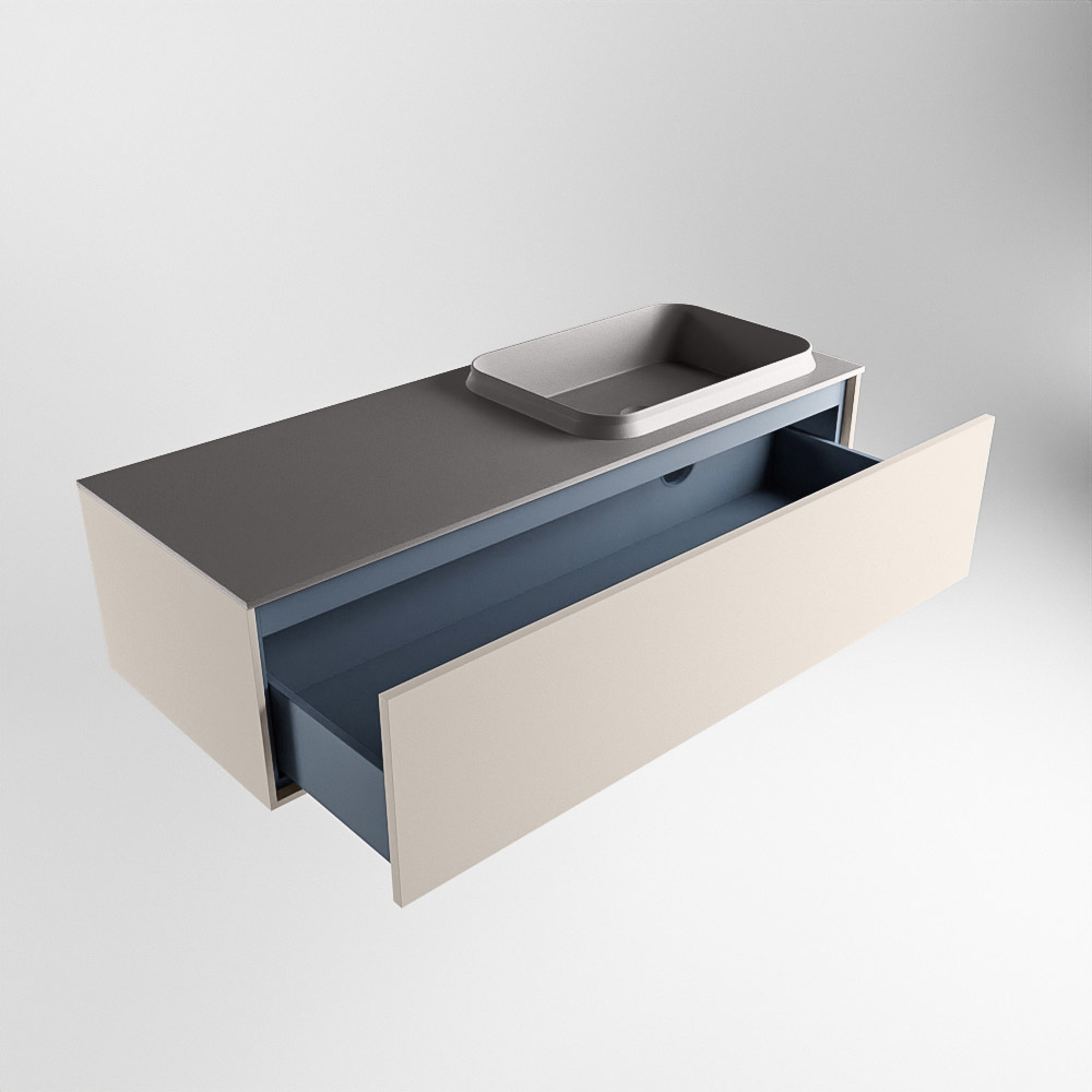 MONDIAZ ERIN 120cm mueble de baño color Linen 1 cajón. Lavabo RIDGE Derecho sin orificio color Dark Grey. 6 MONDIAZ ERIN 120cm mueble de baño color Linen 1 cajón. Lavabo RIDGE Derecho sin orificio color Dark Grey. - Imagen 6