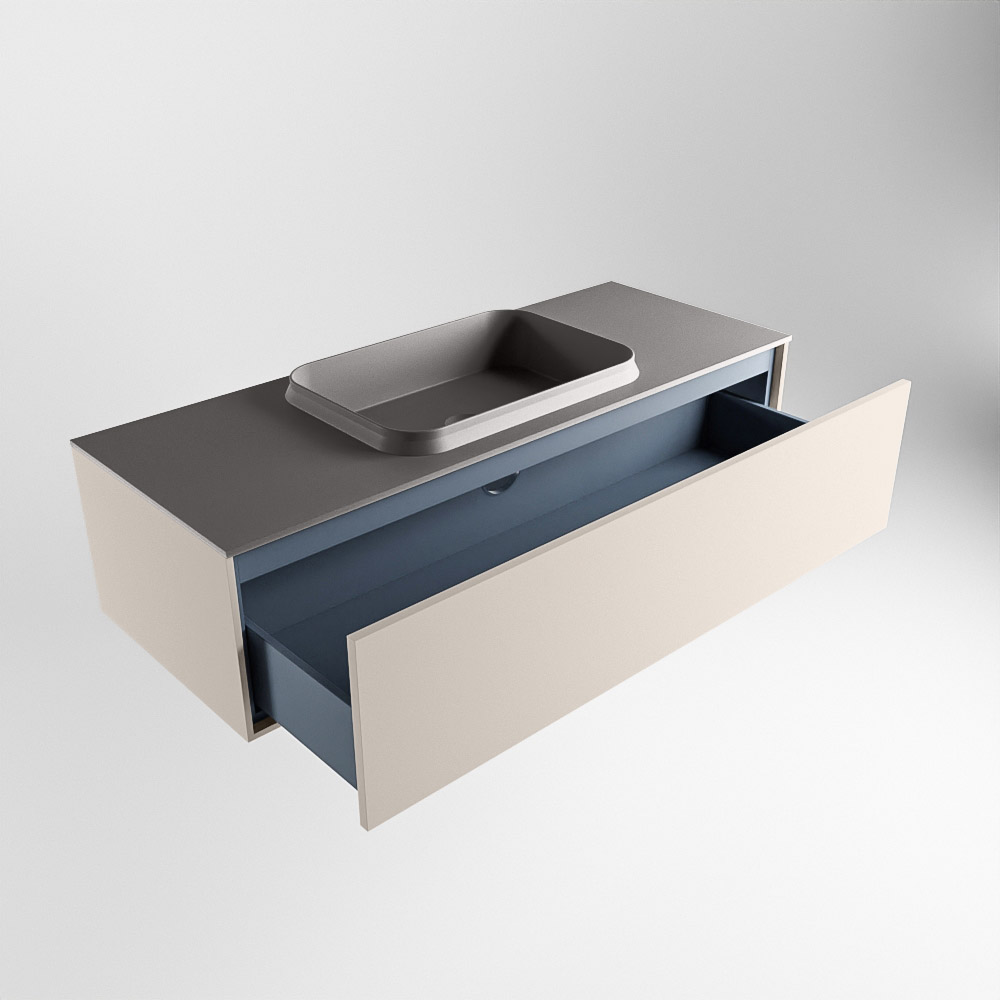 MONDIAZ ERIN 120cm mueble de baño color Linen 1 cajón. Lavabo RIDGE Centro 1 orificio color Dark Grey. 6 MONDIAZ ERIN 120cm mueble de baño color Linen 1 cajón. Lavabo RIDGE Centro 1 orificio color Dark Grey. - Imagen 6