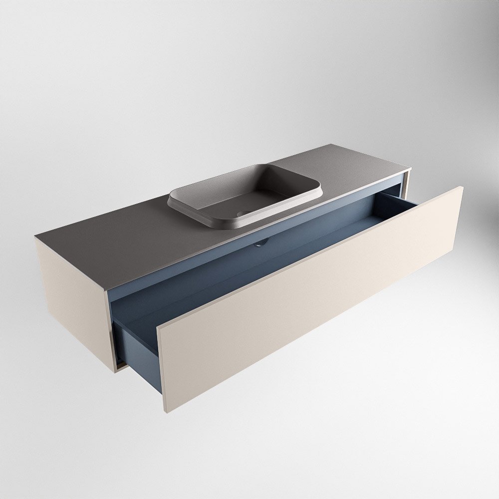 MONDIAZ ERIN 150cm mueble de baño color Linen 1 cajón. Lavabo RIDGE Centro 1 orificio color Dark Grey. 6 MONDIAZ ERIN 150cm mueble de baño color Linen 1 cajón. Lavabo RIDGE Centro 1 orificio color Dark Grey. - Imagen 6