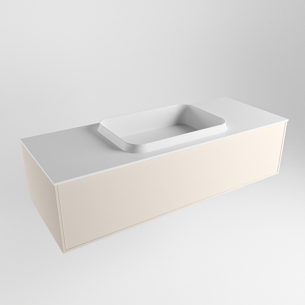 MONDIAZ ERIN 120cm mueble de baño color Linen 1 cajón. Lavabo RIDGE Centro 1 orificio color Talc. 4 MONDIAZ ERIN 120cm mueble de baño color Linen 1 cajón. Lavabo RIDGE Centro 1 orificio color Talc. - Imagen 4