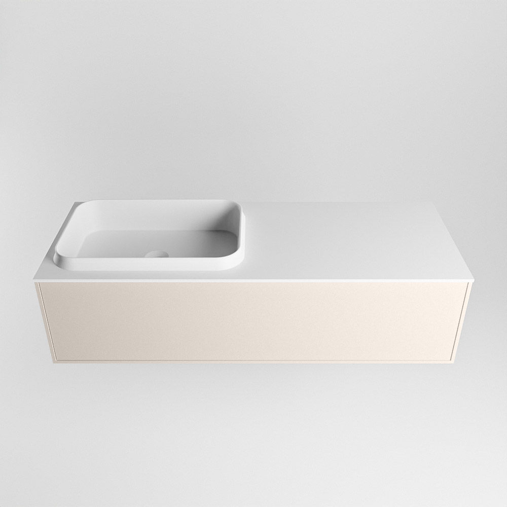 MONDIAZ ERIN 120cm mueble de baño color Linen 1 cajón. Lavabo RIDGE Izquierda sin orificio color Talc. 5 MONDIAZ ERIN 120cm mueble de baño color Linen 1 cajón. Lavabo RIDGE Izquierda sin orificio color Talc. - Imagen 5