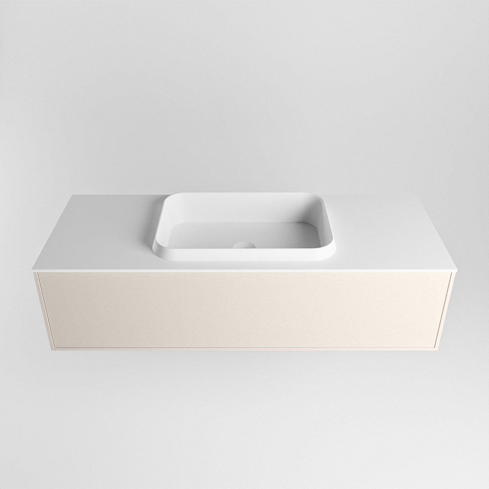 MONDIAZ ERIN 120cm mueble de baño color Linen 1 cajón. Lavabo RIDGE Centro 1 orificio color Talc. 5 MONDIAZ ERIN 120cm mueble de baño color Linen 1 cajón. Lavabo RIDGE Centro 1 orificio color Talc. - Imagen 5
