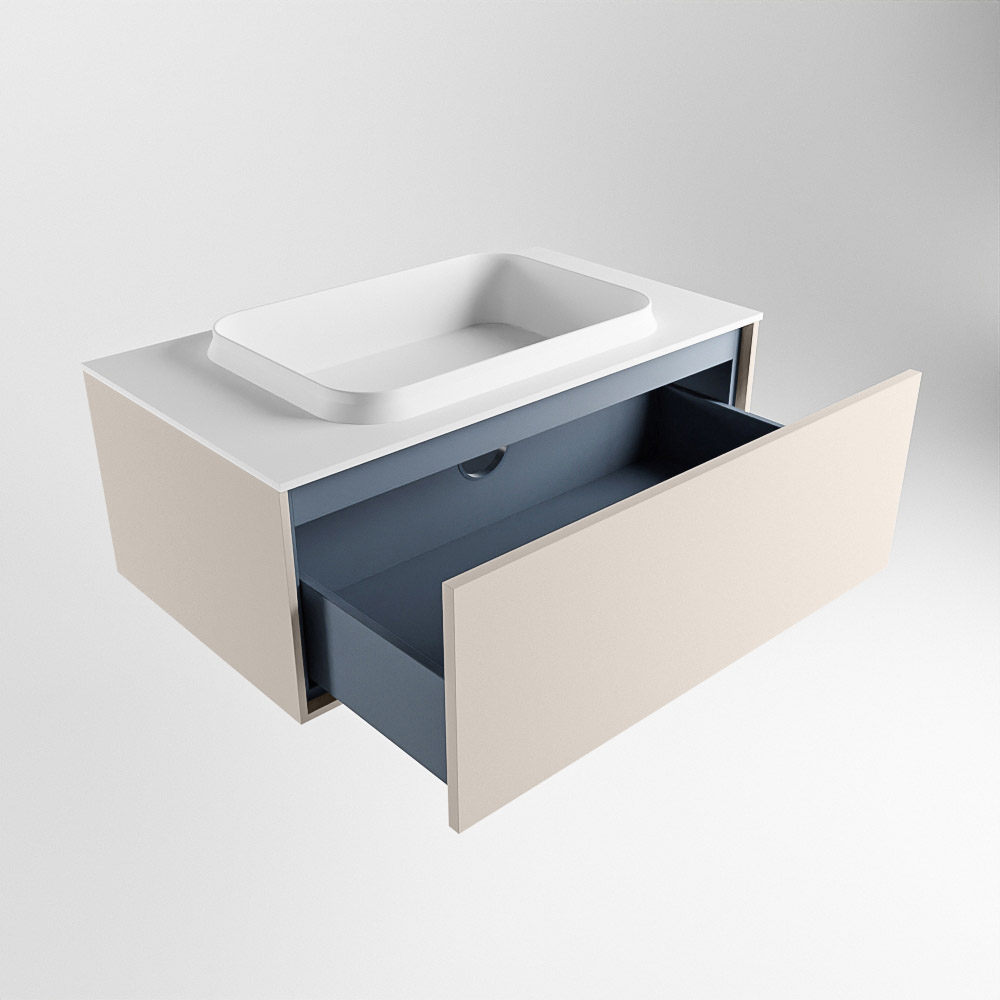 MONDIAZ ERIN 80cm mueble de baño color Linen 1 cajón. Lavabo RIDGE Centro sin orificio color Talc. 6 MONDIAZ ERIN 80cm mueble de baño color Linen 1 cajón. Lavabo RIDGE Centro sin orificio color Talc. - Imagen 6