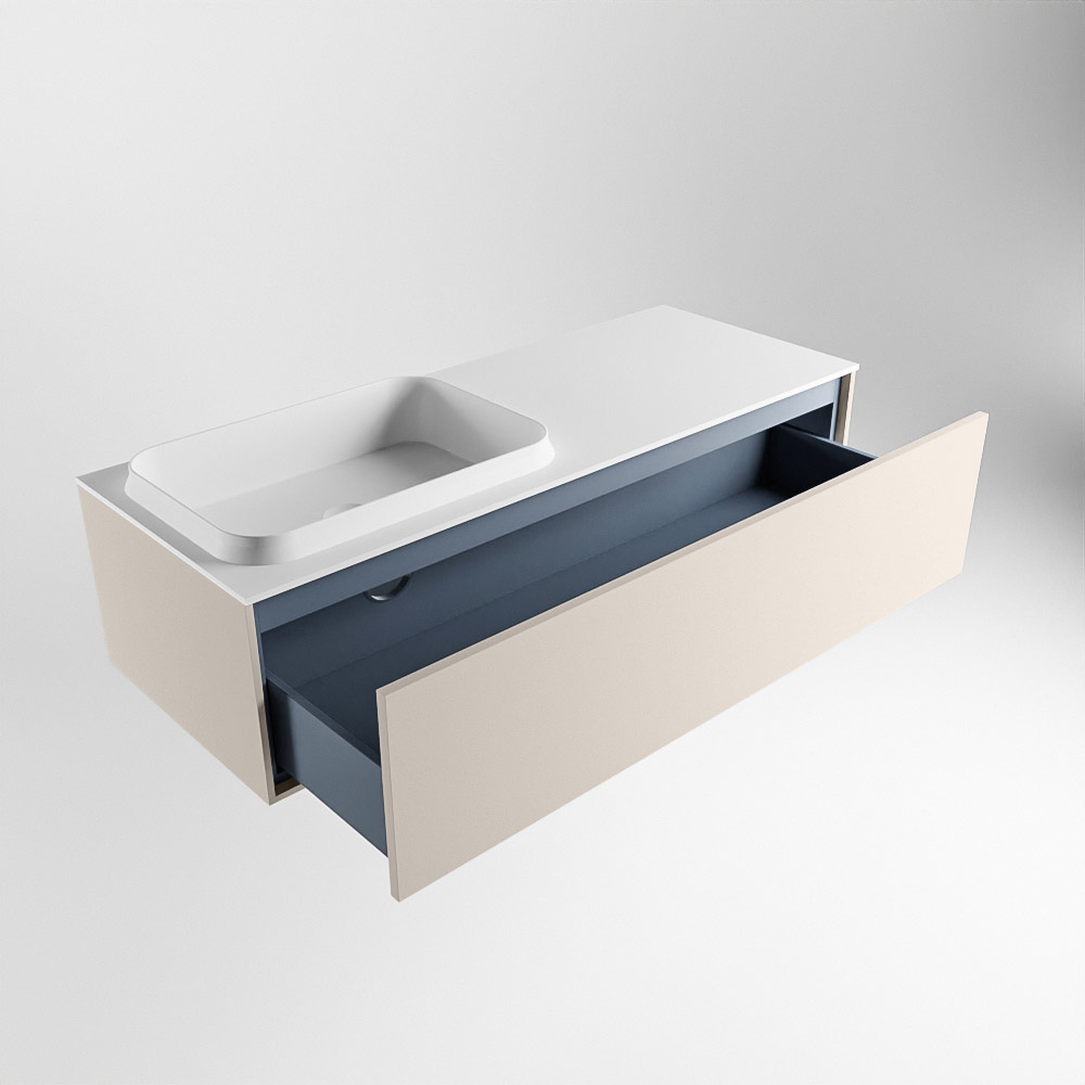 MONDIAZ ERIN 120cm mueble de baño color Linen 1 cajón. Lavabo RIDGE Izquierda sin orificio color Talc. 6 MONDIAZ ERIN 120cm mueble de baño color Linen 1 cajón. Lavabo RIDGE Izquierda sin orificio color Talc. - Imagen 6