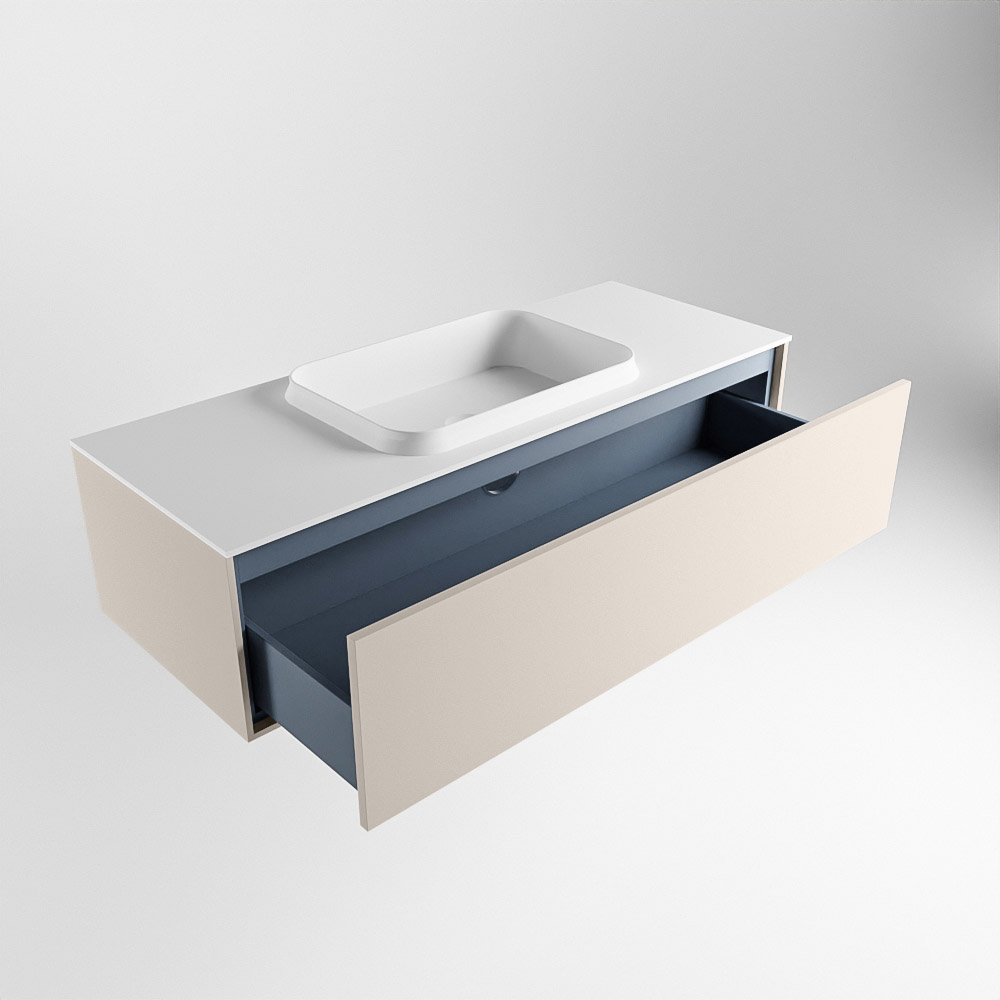 MONDIAZ ERIN 120cm mueble de baño color Linen 1 cajón. Lavabo RIDGE Centro 1 orificio color Talc. 6 MONDIAZ ERIN 120cm mueble de baño color Linen 1 cajón. Lavabo RIDGE Centro 1 orificio color Talc. - Imagen 6