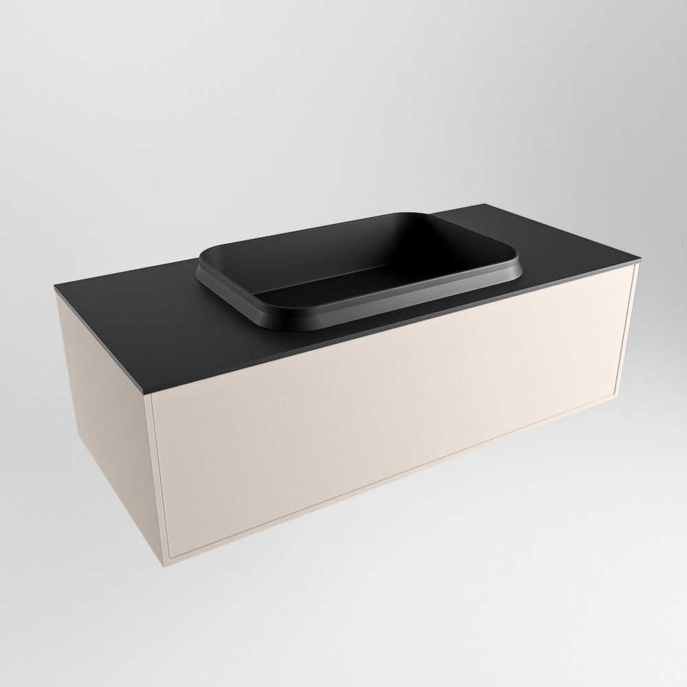 MONDIAZ ERIN 100cm mueble de baño color Linen 1 cajón. Lavabo RIDGE Centro 1 orificio color Urban. 4 MONDIAZ ERIN 100cm mueble de baño color Linen 1 cajón. Lavabo RIDGE Centro 1 orificio color Urban. - Imagen 4