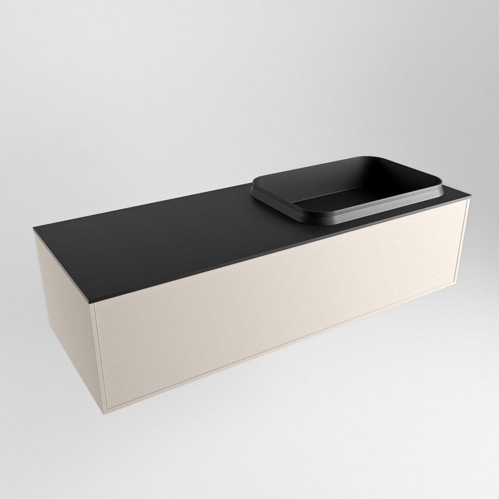 MONDIAZ ERIN 120cm mueble de baño color Linen 1 cajón. Lavabo RIDGE Derecho 1 orificio color Urban. 4 MONDIAZ ERIN 120cm mueble de baño color Linen 1 cajón. Lavabo RIDGE Derecho 1 orificio color Urban. - Imagen 4