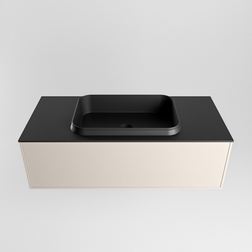 MONDIAZ ERIN 100cm mueble de baño color Linen 1 cajón. Lavabo RIDGE Centro 1 orificio color Urban. 5 MONDIAZ ERIN 100cm mueble de baño color Linen 1 cajón. Lavabo RIDGE Centro 1 orificio color Urban. - Imagen 5