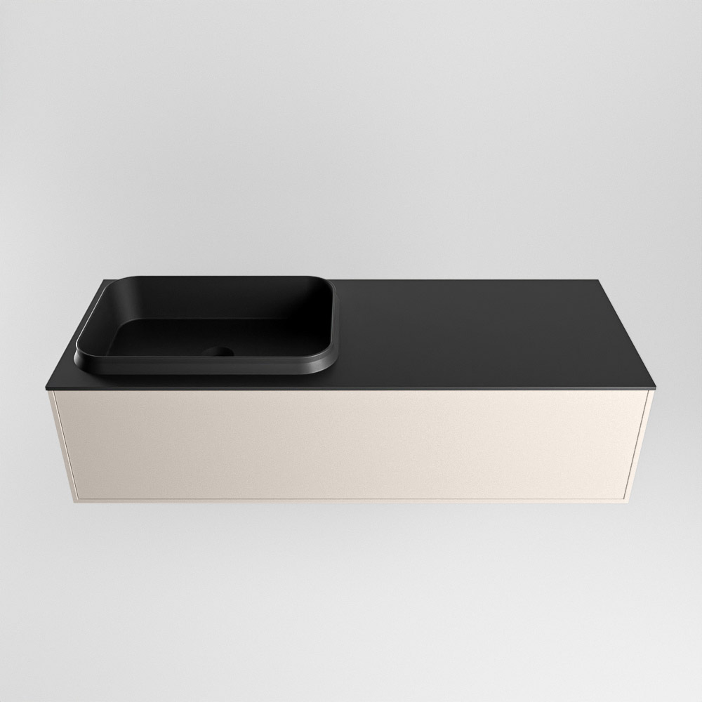 MONDIAZ ERIN 120cm mueble de baño color Linen 1 cajón. Lavabo RIDGE Izquierda sin orificio color Urban. 5 MONDIAZ ERIN 120cm mueble de baño color Linen 1 cajón. Lavabo RIDGE Izquierda sin orificio color Urban. - Imagen 5