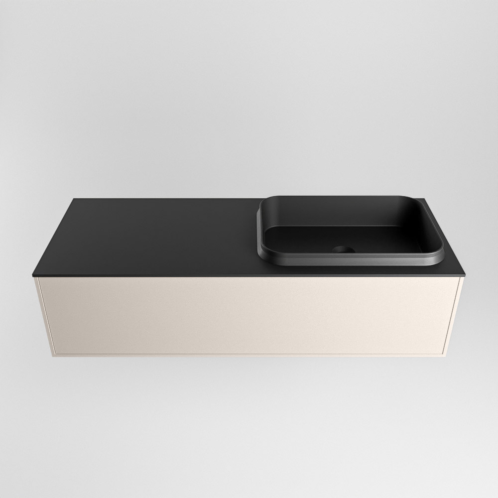 MONDIAZ ERIN 120cm mueble de baño color Linen 1 cajón. Lavabo RIDGE Derecho 1 orificio color Urban. 5 MONDIAZ ERIN 120cm mueble de baño color Linen 1 cajón. Lavabo RIDGE Derecho 1 orificio color Urban. - Imagen 5
