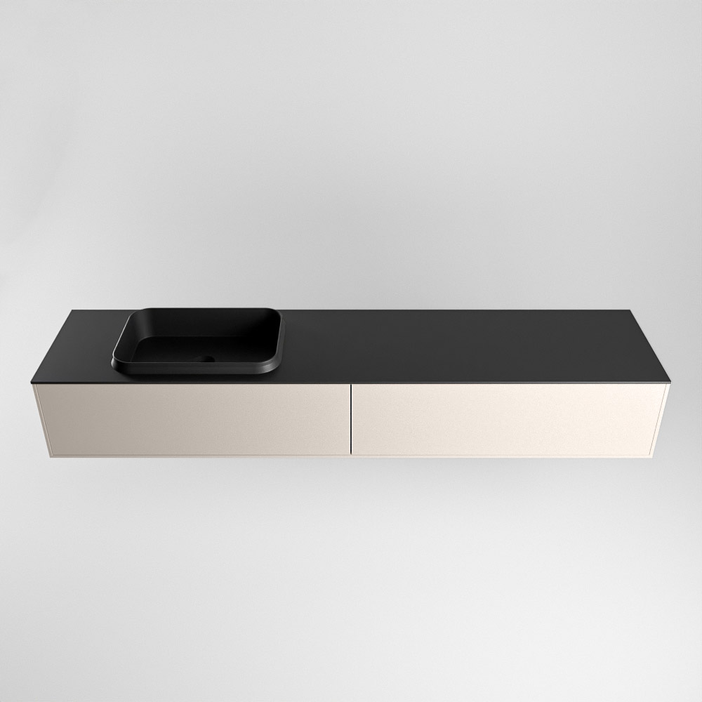 MONDIAZ ERIN 200cm mueble de baño color Linen 2 cajones. Lavabo RIDGE Izquierda sin orificio color Urban. 5 MONDIAZ ERIN 200cm mueble de baño color Linen 2 cajones. Lavabo RIDGE Izquierda sin orificio color Urban. - Imagen 5