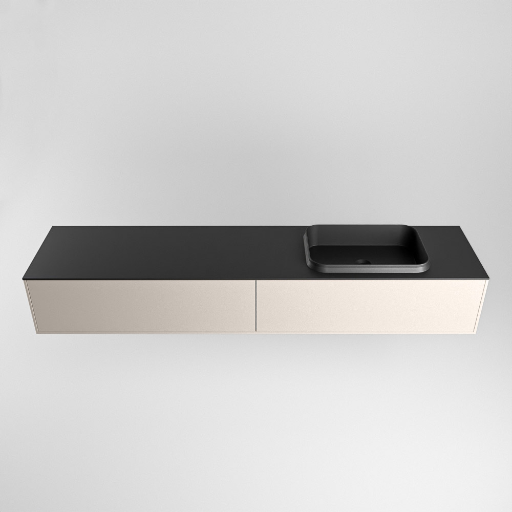 MONDIAZ ERIN 200cm mueble de baño color Linen 2 cajones. Lavabo RIDGE Derecho sin orificio color Urban. 5 MONDIAZ ERIN 200cm mueble de baño color Linen 2 cajones. Lavabo RIDGE Derecho sin orificio color Urban. - Imagen 5