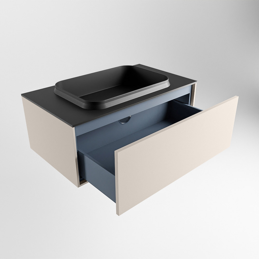 MONDIAZ ERIN 80cm mueble de baño color Linen 1 cajón. Lavabo RIDGE Centro sin orificio color Urban. 6 MONDIAZ ERIN 80cm mueble de baño color Linen 1 cajón. Lavabo RIDGE Centro sin orificio color Urban. - Imagen 6