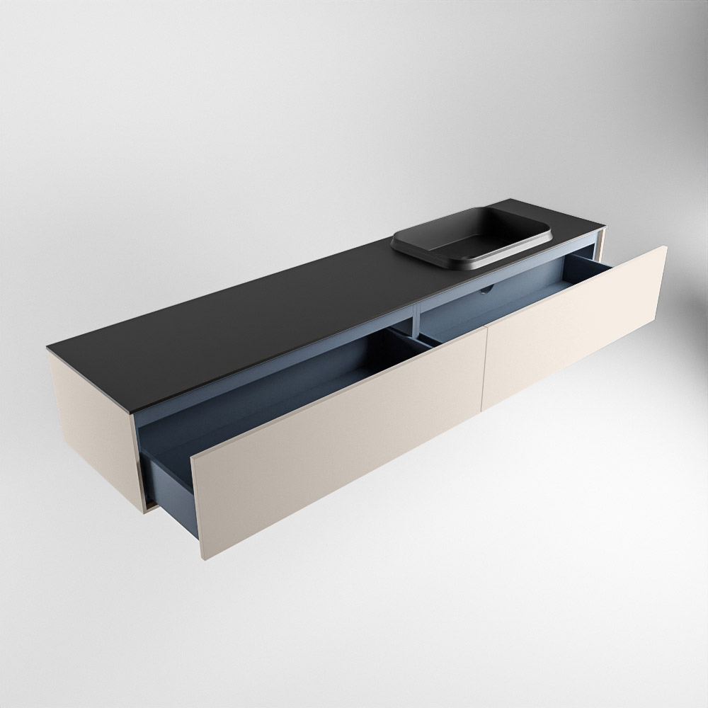 MONDIAZ ERIN 200cm mueble de baño color Linen 2 cajones. Lavabo RIDGE Derecho sin orificio color Urban. 6 MONDIAZ ERIN 200cm mueble de baño color Linen 2 cajones. Lavabo RIDGE Derecho sin orificio color Urban. - Imagen 6