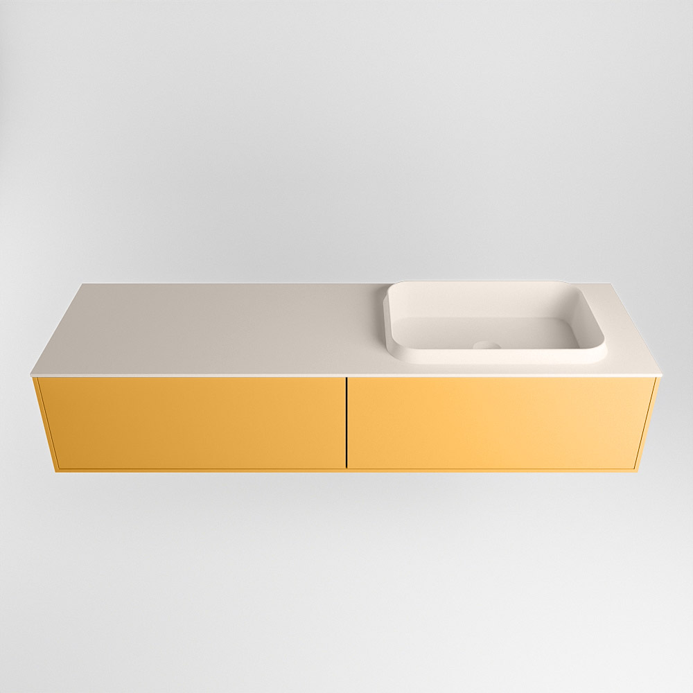 MONDIAZ ERIN 150cm mueble de baño color Ocher 2 cajones. Lavabo RIDGE Derecho 1 orificio color Linen. 5 MONDIAZ ERIN 150cm mueble de baño color Ocher 2 cajones. Lavabo RIDGE Derecho 1 orificio color Linen. - Imagen 5