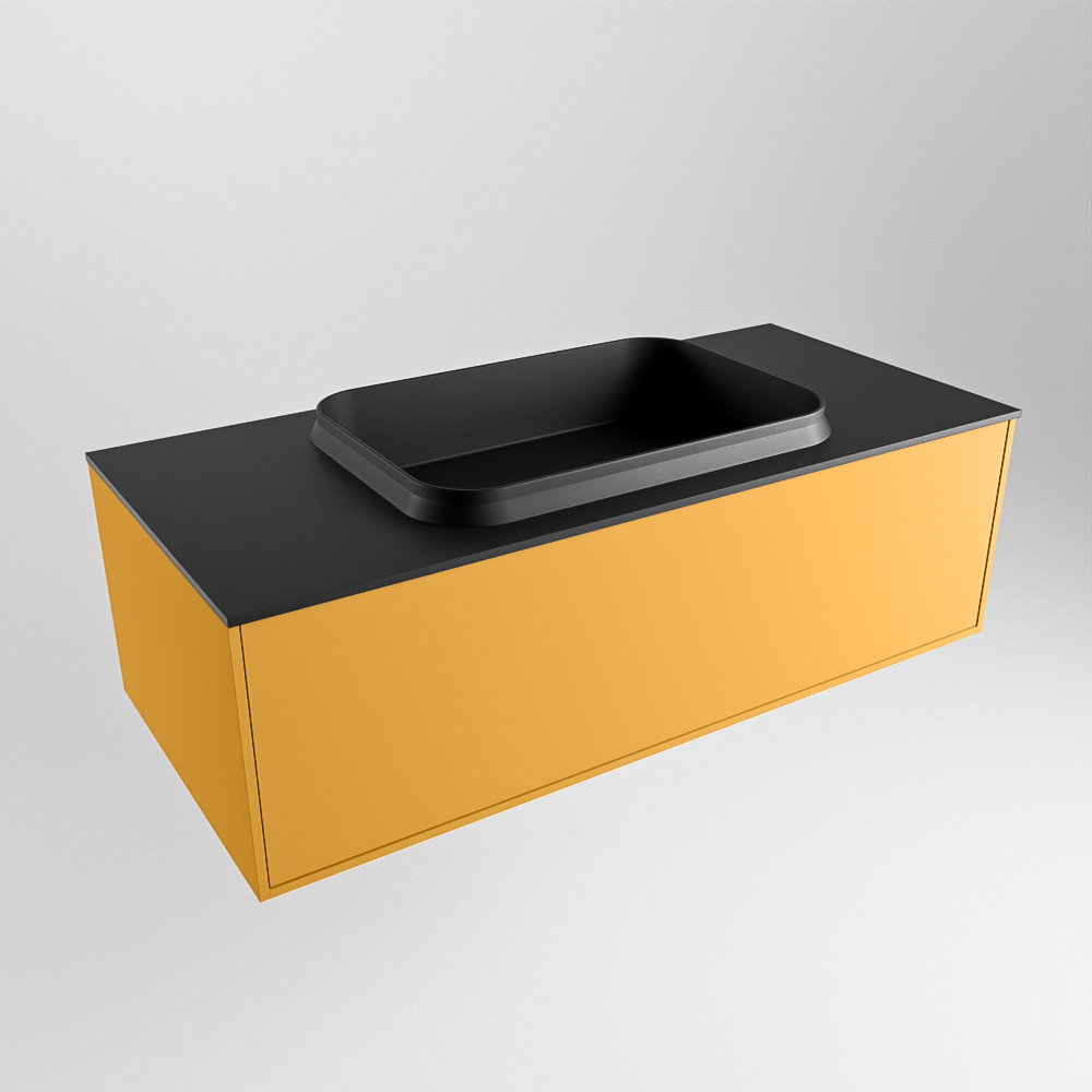 MONDIAZ ERIN 100cm mueble de baño color Ocher 1 cajón. Lavabo RIDGE Centro 1 orificio color Urban. 4 MONDIAZ ERIN 100cm mueble de baño color Ocher 1 cajón. Lavabo RIDGE Centro 1 orificio color Urban. - Imagen 4