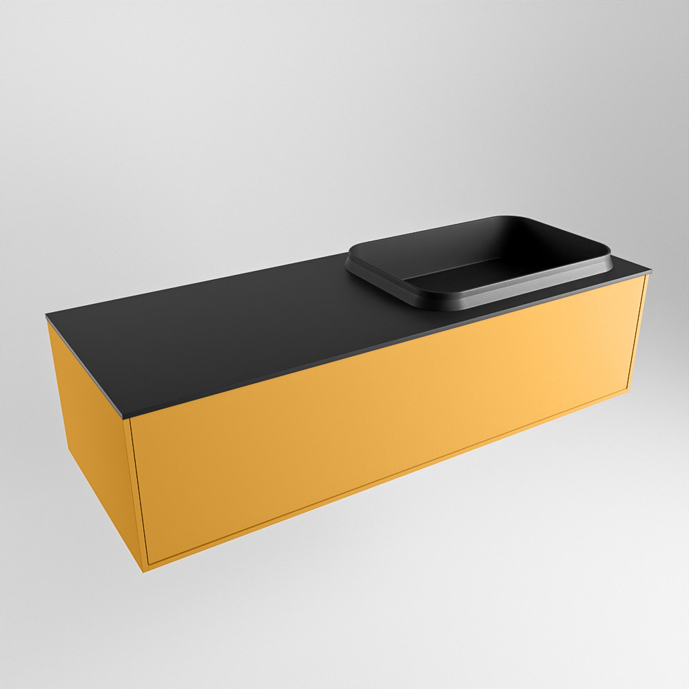 MONDIAZ ERIN 120cm mueble de baño color Ocher 1 cajón. Lavabo RIDGE Derecho 1 orificio color Urban. 4 MONDIAZ ERIN 120cm mueble de baño color Ocher 1 cajón. Lavabo RIDGE Derecho 1 orificio color Urban. - Imagen 4