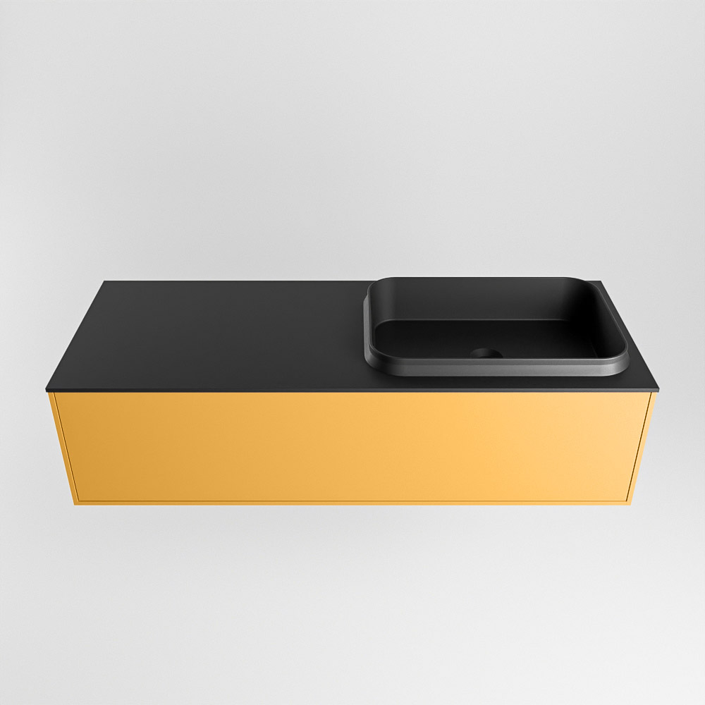 MONDIAZ ERIN 120cm mueble de baño color Ocher 1 cajón. Lavabo RIDGE Derecho 1 orificio color Urban. 5 MONDIAZ ERIN 120cm mueble de baño color Ocher 1 cajón. Lavabo RIDGE Derecho 1 orificio color Urban. - Imagen 5