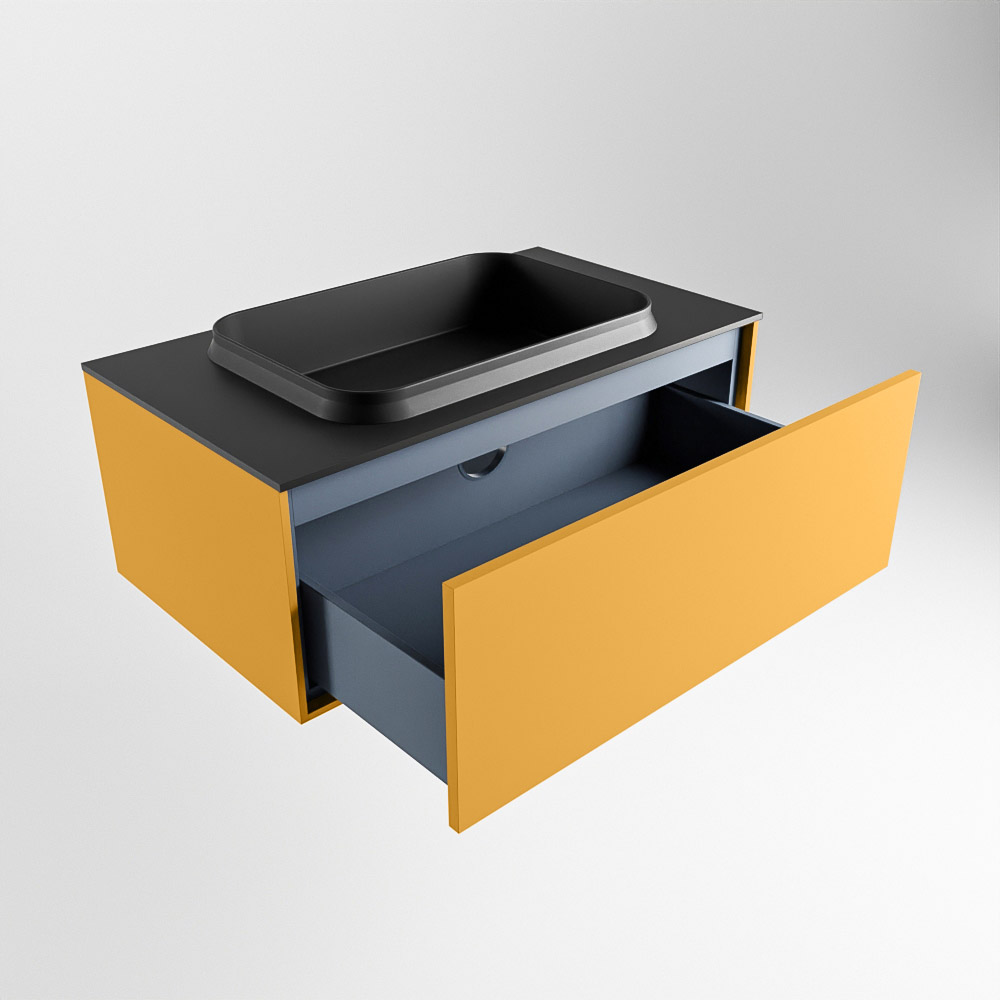 MONDIAZ ERIN 80cm mueble de baño color Ocher 1 cajón. Lavabo RIDGE Centro 1 orificio color Urban. 6 MONDIAZ ERIN 80cm mueble de baño color Ocher 1 cajón. Lavabo RIDGE Centro 1 orificio color Urban. - Imagen 6