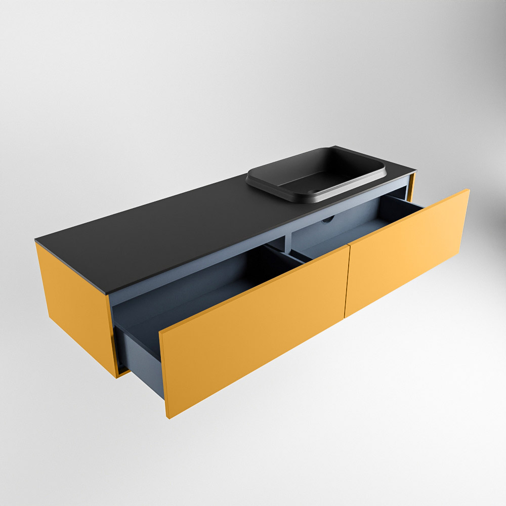 MONDIAZ ERIN 150cm mueble de baño color Ocher 2 cajones. Lavabo RIDGE Derecho sin orificio color Urban. 6 MONDIAZ ERIN 150cm mueble de baño color Ocher 2 cajones. Lavabo RIDGE Derecho sin orificio color Urban. - Imagen 6