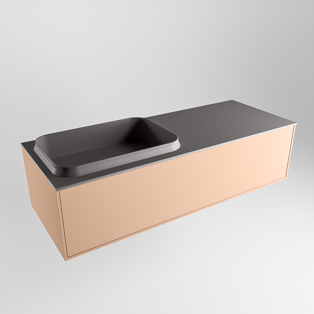 MONDIAZ ERIN 120cm mueble de baño color Rosee 1 cajón. Lavabo RIDGE Izquierda sin orificio color Dark Grey. 4 MONDIAZ ERIN 120cm mueble de baño color Rosee 1 cajón. Lavabo RIDGE Izquierda sin orificio color Dark Grey. - Imagen 4