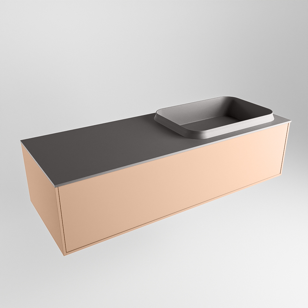 MONDIAZ ERIN 120cm mueble de baño color Rosee 1 cajón. Lavabo RIDGE Derecho sin orificio color Dark Grey. 4 MONDIAZ ERIN 120cm mueble de baño color Rosee 1 cajón. Lavabo RIDGE Derecho sin orificio color Dark Grey. - Imagen 4