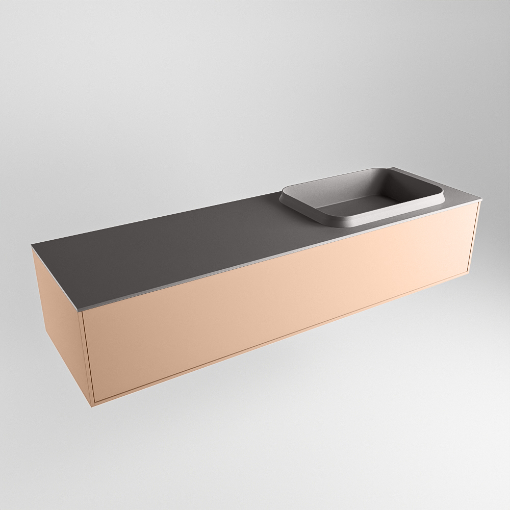 MONDIAZ ERIN 150cm mueble de baño color Rosee 1 cajón. Lavabo RIDGE Derecho 1 orificio color Dark Grey. 4 MONDIAZ ERIN 150cm mueble de baño color Rosee 1 cajón. Lavabo RIDGE Derecho 1 orificio color Dark Grey. - Imagen 4
