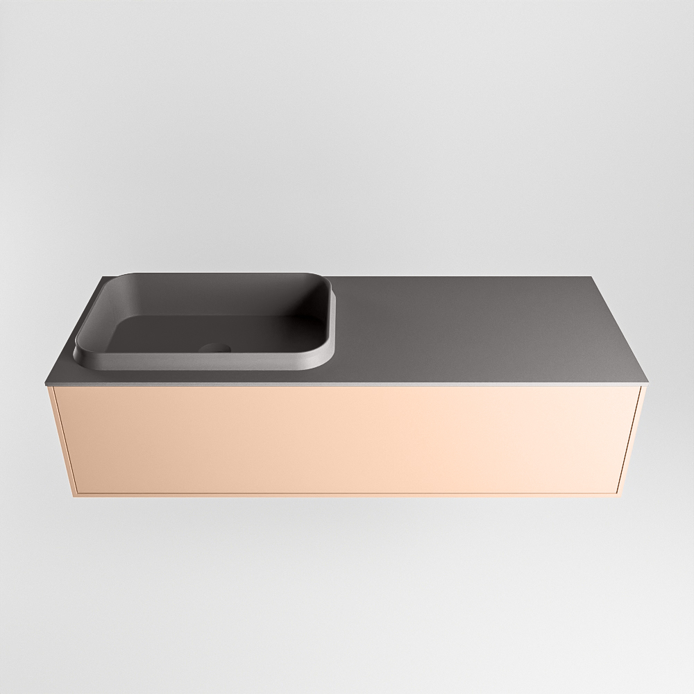 MONDIAZ ERIN 120cm mueble de baño color Rosee 1 cajón. Lavabo RIDGE Izquierda sin orificio color Dark Grey. 5 MONDIAZ ERIN 120cm mueble de baño color Rosee 1 cajón. Lavabo RIDGE Izquierda sin orificio color Dark Grey. - Imagen 5
