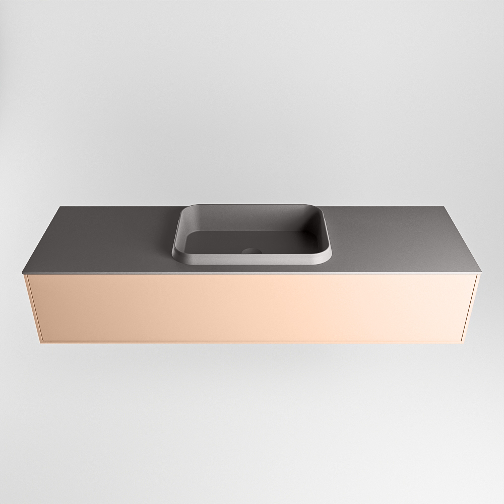 MONDIAZ ERIN 150cm mueble de baño color Rosee 1 cajón. Lavabo RIDGE Centro 1 orificio color Dark Grey. 5 MONDIAZ ERIN 150cm mueble de baño color Rosee 1 cajón. Lavabo RIDGE Centro 1 orificio color Dark Grey. - Imagen 5