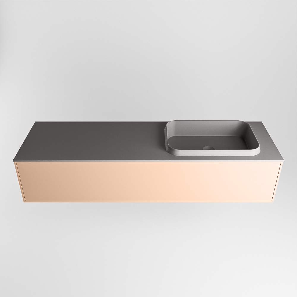 MONDIAZ ERIN 150cm mueble de baño color Rosee 1 cajón. Lavabo RIDGE Derecho 1 orificio color Dark Grey. 5 MONDIAZ ERIN 150cm mueble de baño color Rosee 1 cajón. Lavabo RIDGE Derecho 1 orificio color Dark Grey. - Imagen 5