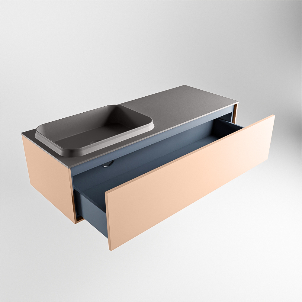 MONDIAZ ERIN 120cm mueble de baño color Rosee 1 cajón. Lavabo RIDGE Izquierda sin orificio color Dark Grey. 6 MONDIAZ ERIN 120cm mueble de baño color Rosee 1 cajón. Lavabo RIDGE Izquierda sin orificio color Dark Grey. - Imagen 6