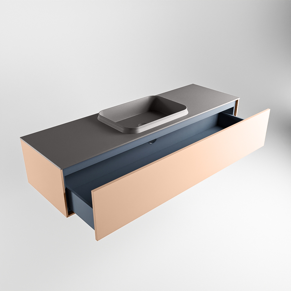 MONDIAZ ERIN 150cm mueble de baño color Rosee 1 cajón. Lavabo RIDGE Centro 1 orificio color Dark Grey. 6 MONDIAZ ERIN 150cm mueble de baño color Rosee 1 cajón. Lavabo RIDGE Centro 1 orificio color Dark Grey. - Imagen 6