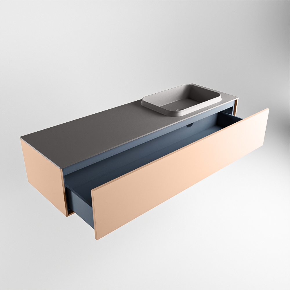 MONDIAZ ERIN 150cm mueble de baño color Rosee 1 cajón. Lavabo RIDGE Derecho 1 orificio color Dark Grey. 6 MONDIAZ ERIN 150cm mueble de baño color Rosee 1 cajón. Lavabo RIDGE Derecho 1 orificio color Dark Grey. - Imagen 6