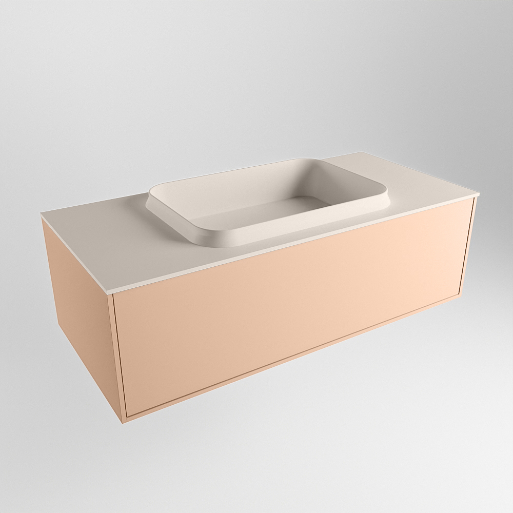 MONDIAZ ERIN 100cm mueble de baño color Rosee 1 cajón. Lavabo RIDGE Centro sin orificio color Linen. 4 MONDIAZ ERIN 100cm mueble de baño color Rosee 1 cajón. Lavabo RIDGE Centro sin orificio color Linen. - Imagen 4