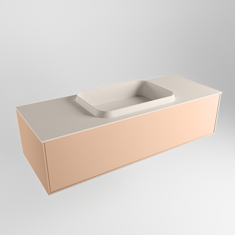MONDIAZ ERIN 120cm mueble de baño color Rosee 1 cajón. Lavabo RIDGE Centro sin orificio color Linen. 4 MONDIAZ ERIN 120cm mueble de baño color Rosee 1 cajón. Lavabo RIDGE Centro sin orificio color Linen. - Imagen 4