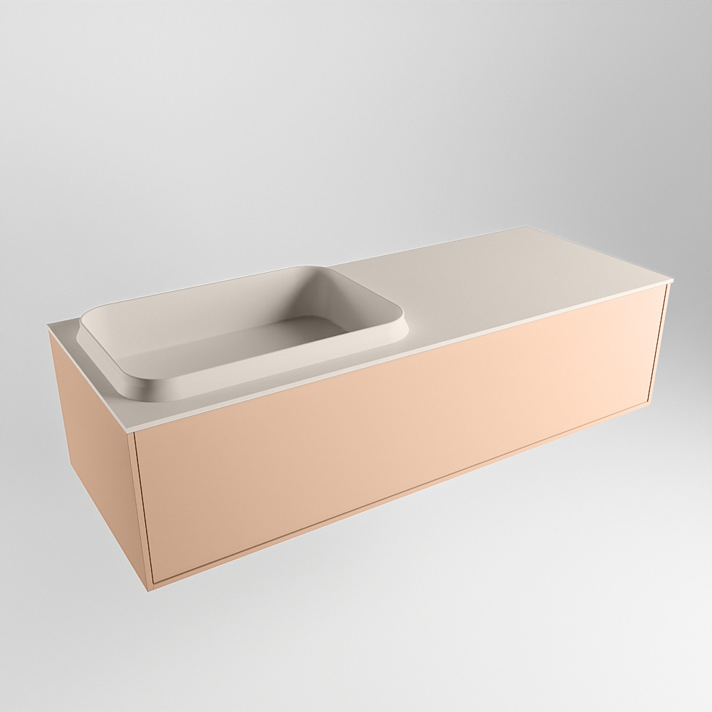 MONDIAZ ERIN 120cm mueble de baño color Rosee 1 cajón. Lavabo RIDGE Izquierda sin orificio color Linen. 4 MONDIAZ ERIN 120cm mueble de baño color Rosee 1 cajón. Lavabo RIDGE Izquierda sin orificio color Linen. - Imagen 4