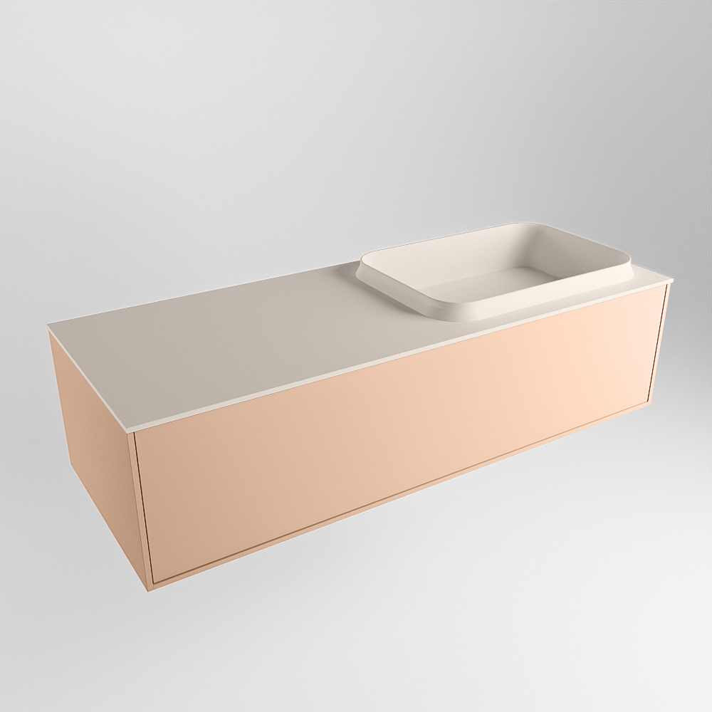 MONDIAZ ERIN 120cm mueble de baño color Rosee 1 cajón. Lavabo RIDGE Derecho sin orificio color Linen. 4 MONDIAZ ERIN 120cm mueble de baño color Rosee 1 cajón. Lavabo RIDGE Derecho sin orificio color Linen. - Imagen 4