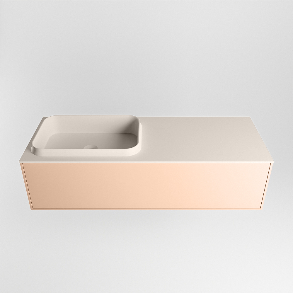 MONDIAZ ERIN 120cm mueble de baño color Rosee 1 cajón. Lavabo RIDGE Izquierda sin orificio color Linen. 5 MONDIAZ ERIN 120cm mueble de baño color Rosee 1 cajón. Lavabo RIDGE Izquierda sin orificio color Linen. - Imagen 5