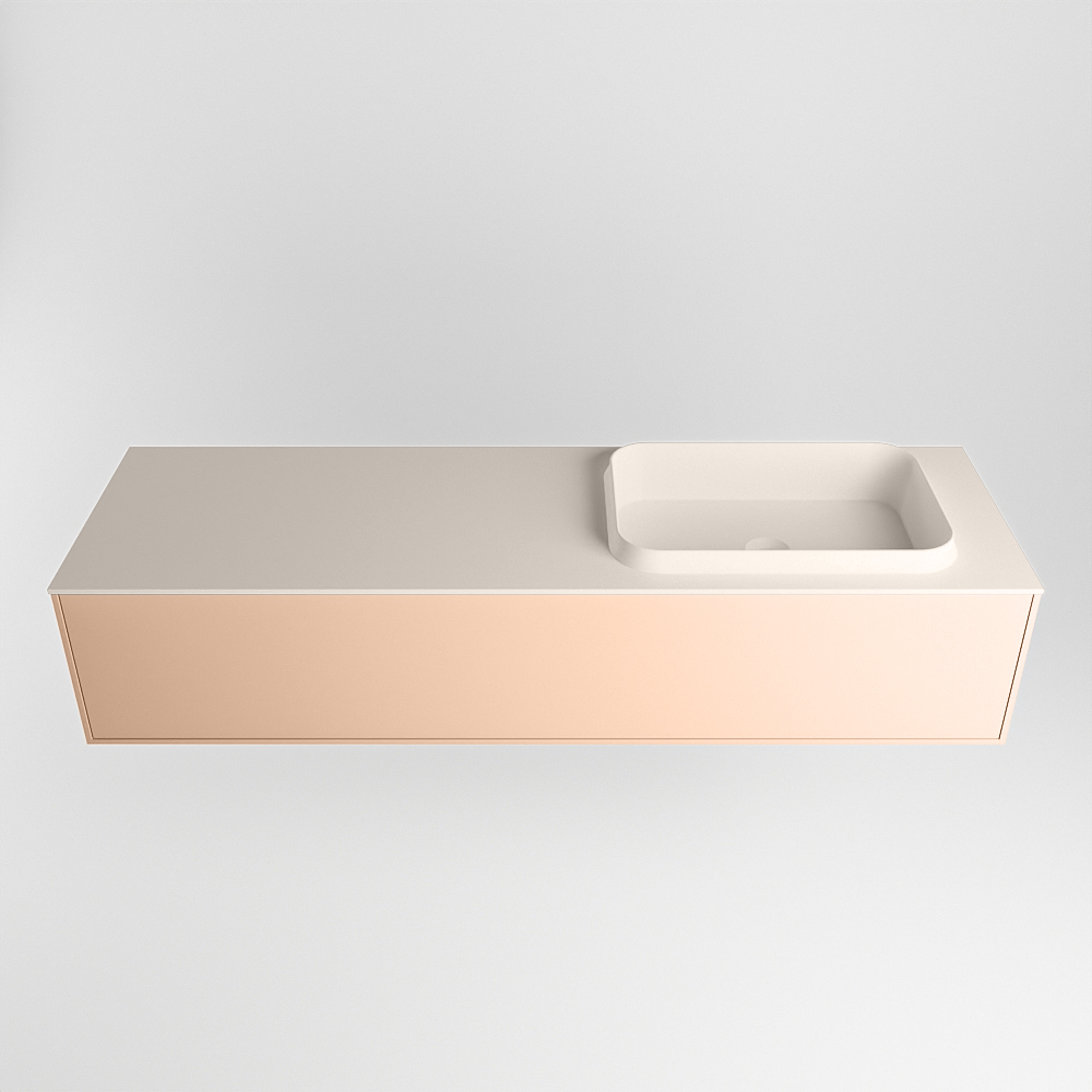 MONDIAZ ERIN 150cm mueble de baño color Rosee 1 cajón. Lavabo RIDGE Derecho 1 orificio color Linen. 5 MONDIAZ ERIN 150cm mueble de baño color Rosee 1 cajón. Lavabo RIDGE Derecho 1 orificio color Linen. - Imagen 5