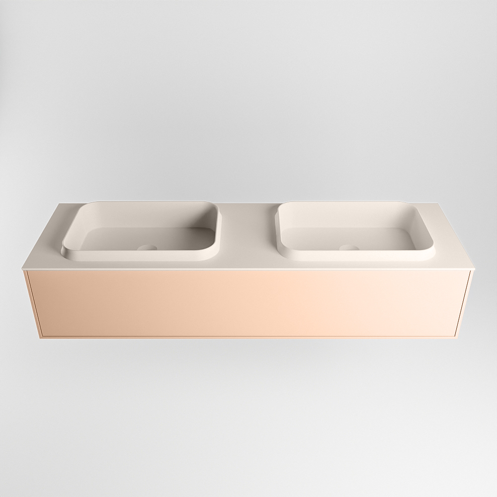 MONDIAZ ERIN 150cm mueble de baño color Rosee 1 cajón. Lavabo RIDGE Doble 2 orificios color Linen. 5 MONDIAZ ERIN 150cm mueble de baño color Rosee 1 cajón. Lavabo RIDGE Doble 2 orificios color Linen. - Imagen 5