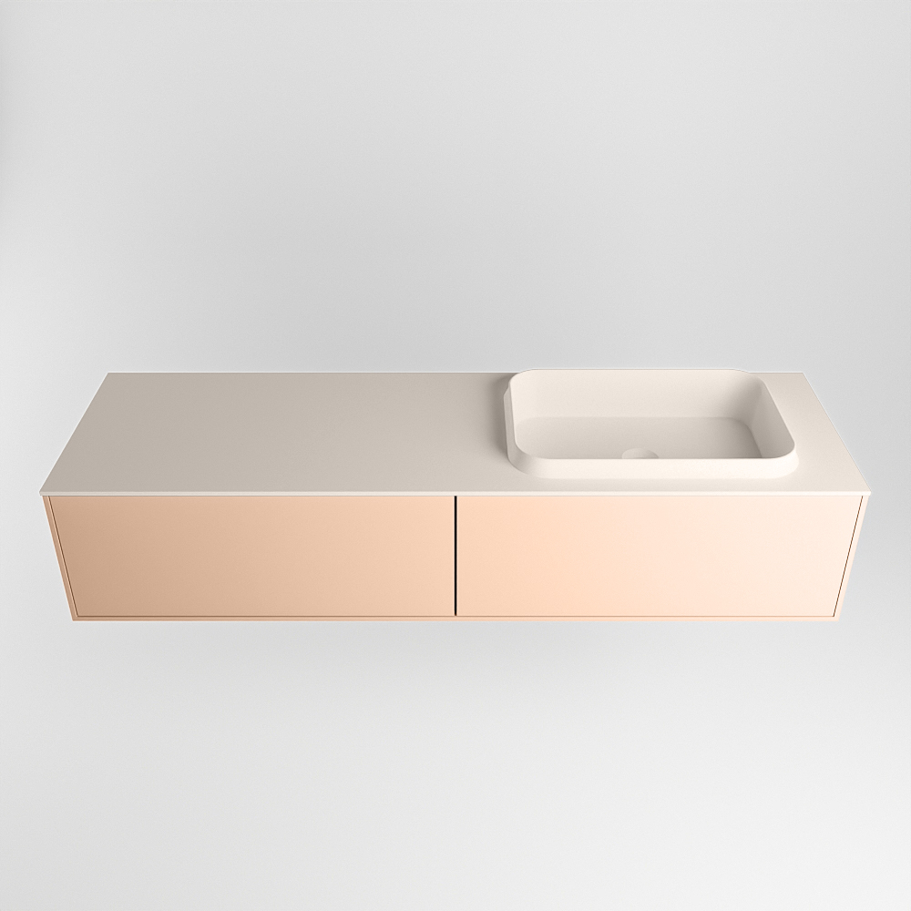 MONDIAZ ERIN 150cm mueble de baño color Rosee 2 cajones. Lavabo RIDGE Derecho sin orificio color Linen. 5 MONDIAZ ERIN 150cm mueble de baño color Rosee 2 cajones. Lavabo RIDGE Derecho sin orificio color Linen. - Imagen 5