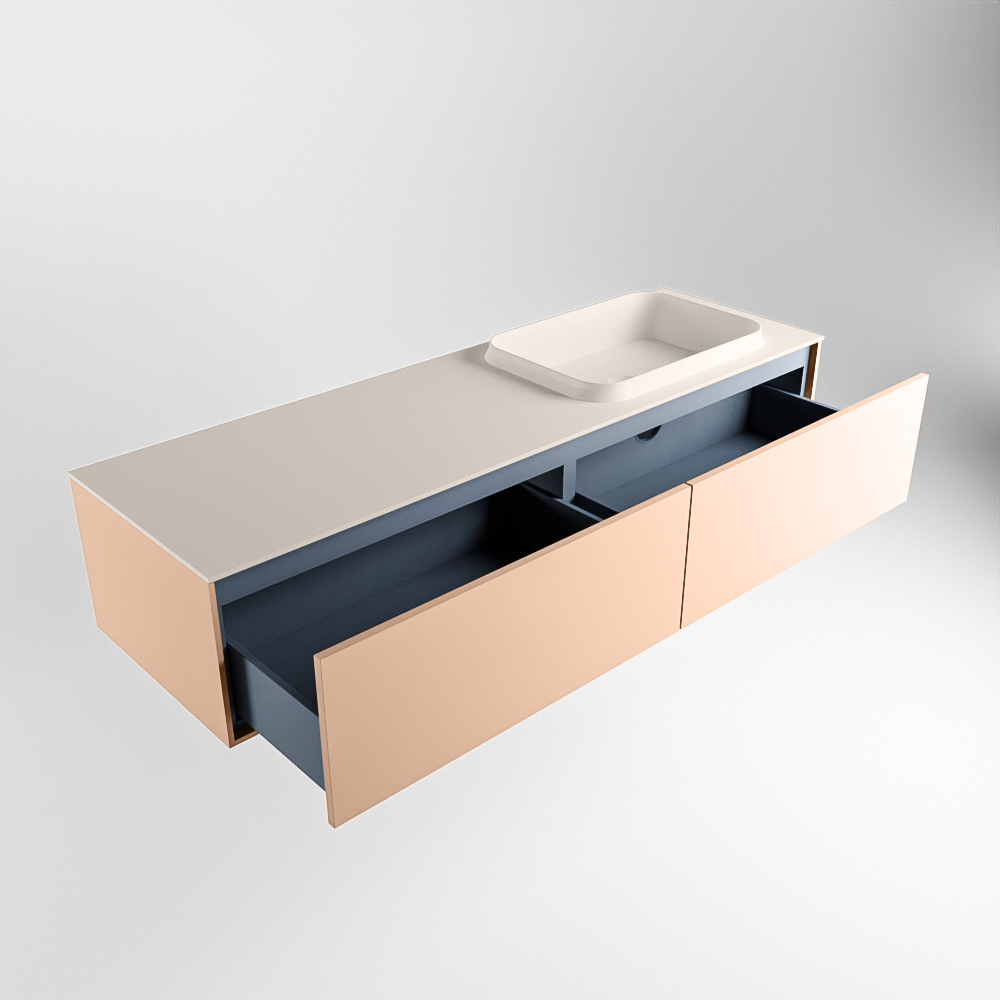 MONDIAZ ERIN 150cm mueble de baño color Rosee 2 cajones. Lavabo RIDGE Derecho sin orificio color Linen. 6 MONDIAZ ERIN 150cm mueble de baño color Rosee 2 cajones. Lavabo RIDGE Derecho sin orificio color Linen. - Imagen 6
