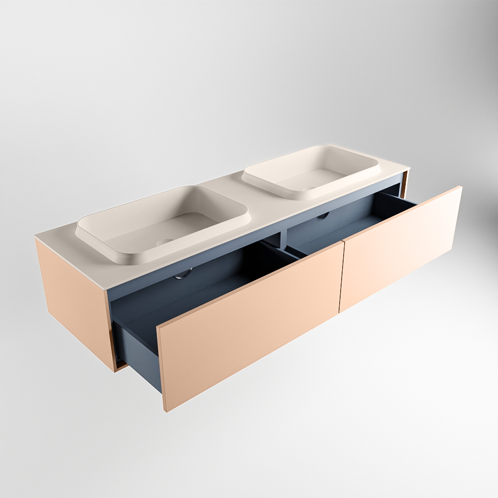 MONDIAZ ERIN 150cm mueble de baño color Rosee 2 cajones. Lavabo RIDGE Doble 2 orificios color Linen. 6 MONDIAZ ERIN 150cm mueble de baño color Rosee 2 cajones. Lavabo RIDGE Doble 2 orificios color Linen. - Imagen 6