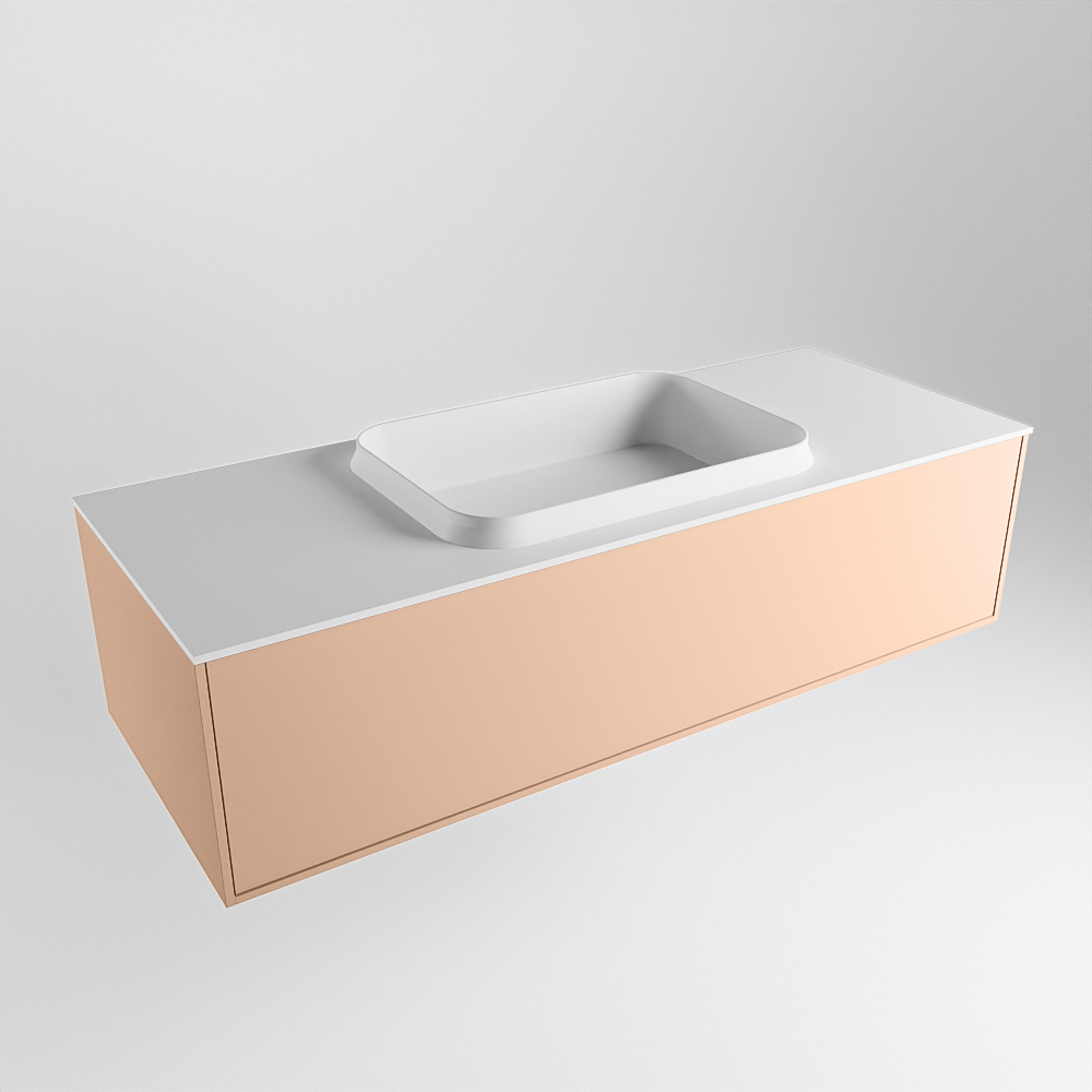 MONDIAZ ERIN 120cm mueble de baño color Rosee 1 cajón. Lavabo RIDGE Centro sin orificio color Talc. 4 MONDIAZ ERIN 120cm mueble de baño color Rosee 1 cajón. Lavabo RIDGE Centro sin orificio color Talc. - Imagen 4