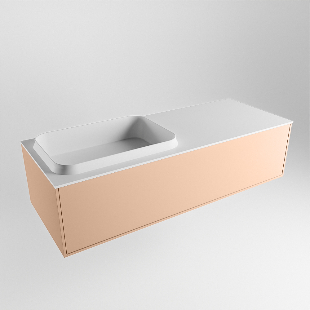 MONDIAZ ERIN 120cm mueble de baño color Rosee 1 cajón. Lavabo RIDGE Izquierda 1 orificio color Talc. 4 MONDIAZ ERIN 120cm mueble de baño color Rosee 1 cajón. Lavabo RIDGE Izquierda 1 orificio color Talc. - Imagen 4