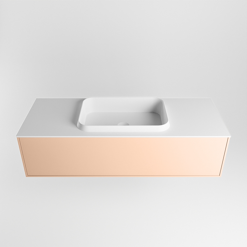 MONDIAZ ERIN 120cm mueble de baño color Rosee 1 cajón. Lavabo RIDGE Centro sin orificio color Talc. 5 MONDIAZ ERIN 120cm mueble de baño color Rosee 1 cajón. Lavabo RIDGE Centro sin orificio color Talc. - Imagen 5