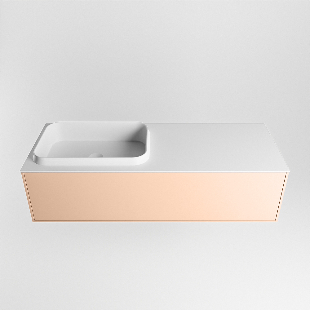 MONDIAZ ERIN 120cm mueble de baño color Rosee 1 cajón. Lavabo RIDGE Izquierda 1 orificio color Talc. 5 MONDIAZ ERIN 120cm mueble de baño color Rosee 1 cajón. Lavabo RIDGE Izquierda 1 orificio color Talc. - Imagen 5