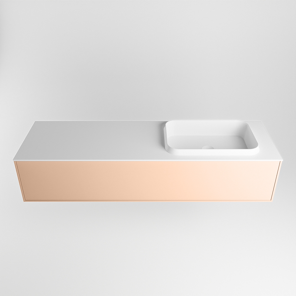 MONDIAZ ERIN 150cm mueble de baño color Rosee 1 cajón. Lavabo RIDGE Derecho sin orificio color Talc. 5 MONDIAZ ERIN 150cm mueble de baño color Rosee 1 cajón. Lavabo RIDGE Derecho sin orificio color Talc. - Imagen 5